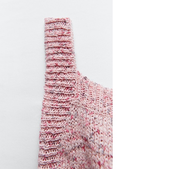 ZARA cropped pink Sweater Top MEDIUM - Picture 3 of 5